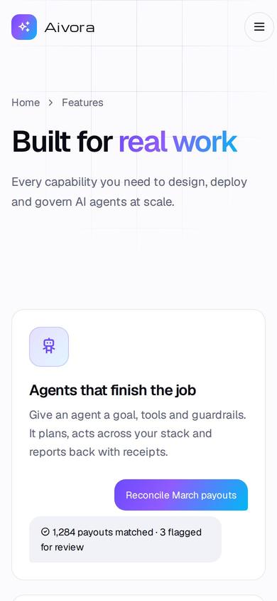 Aivora on mobile